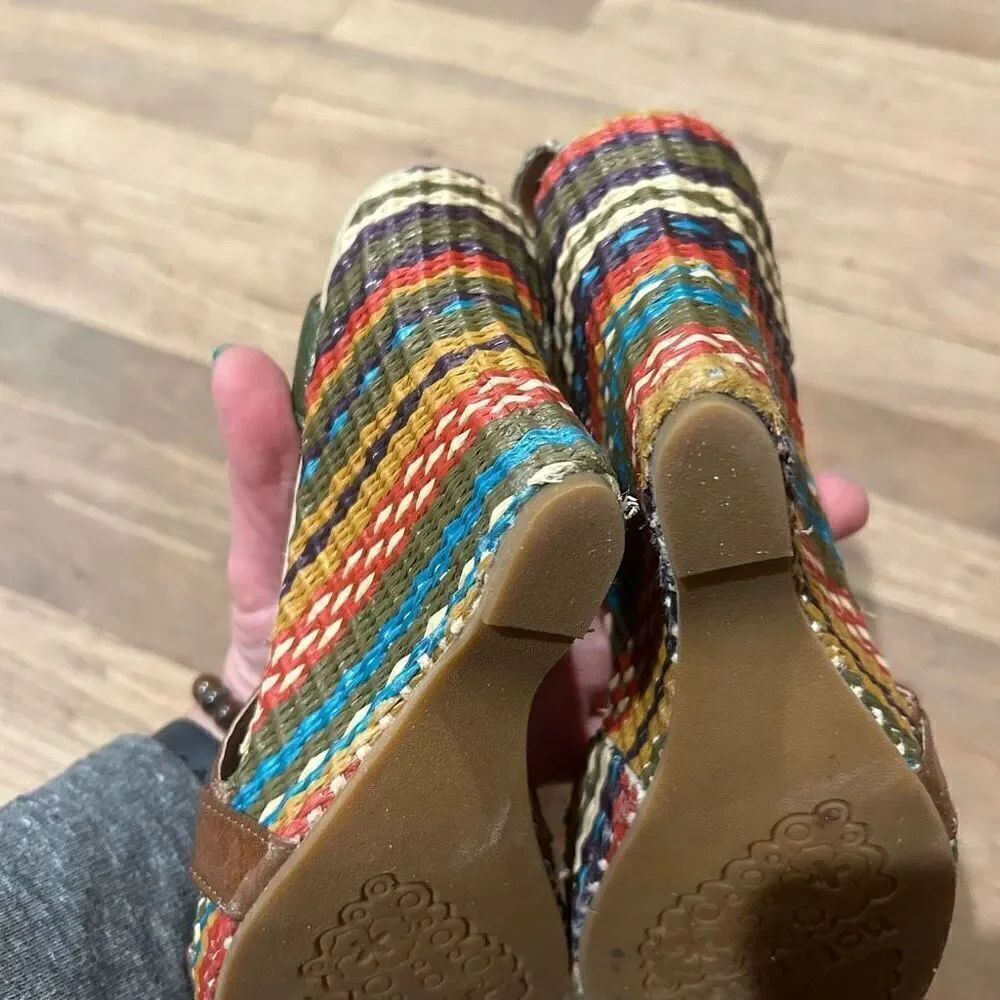Not Rated wedge heels size 9 rainbow design